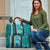 Teal Hibiscus Turle Travel Bag Hawaiian Style Tribal Tapa Pattern - Polynesian Pride