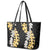 Puakenikeni and Maile Lei Leather Tote Bag Black Double Strand Lei