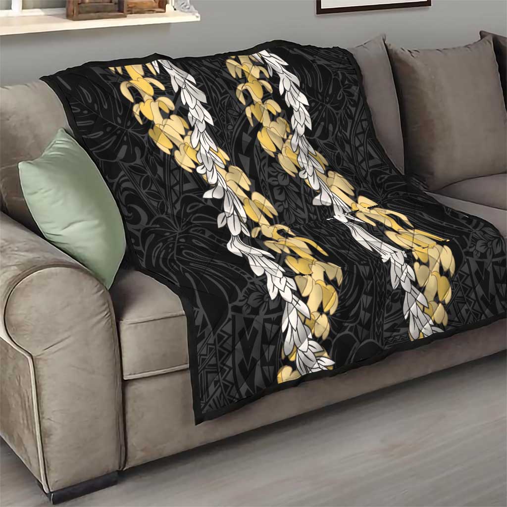 Puakenikeni and Maile Lei Quilt Black Double Strand Lei LT9 - Polynesian Pride