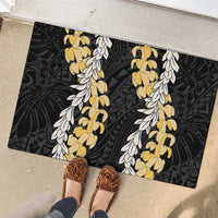 Puakenikeni and Maile Lei Rubber Doormat Black Double Strand Lei