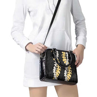 Puakenikeni and Maile Lei Shoulder Handbag Black Double Strand Lei