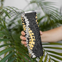 Puakenikeni and Maile Lei Skinny Tumbler Black Double Strand Lei LT9 - Polynesian Pride