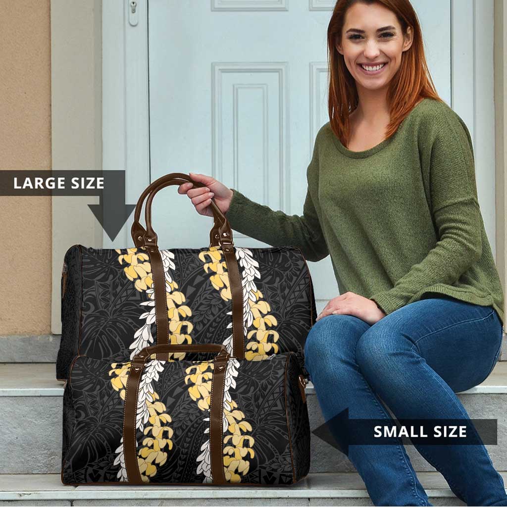 Puakenikeni and Maile Lei Travel Bag Black Double Strand Lei - Polynesian Pride