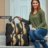 Puakenikeni and Maile Lei Travel Bag Black Double Strand Lei - Polynesian Pride
