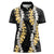 Puakenikeni and Maile Lei Women Polo Shirt Black Double Strand Lei
