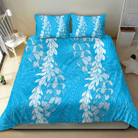 Puakenikeni and Maile Lei Bedding Set Blue Double Strand Lei LT9 - Polynesian Pride