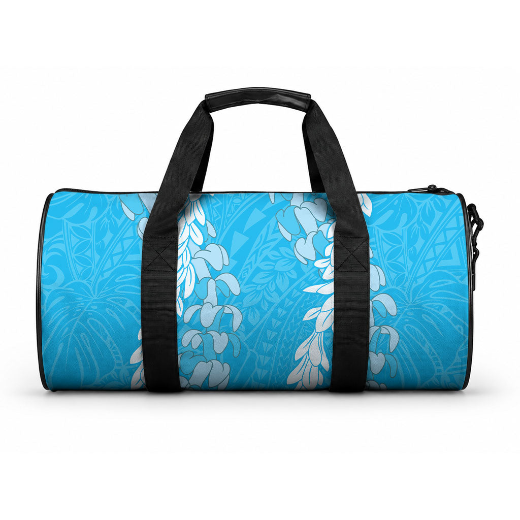 Puakenikeni and Maile Lei Duffle Bag Blue Double Strand Lei LT9 One size Blue - Polynesian Pride