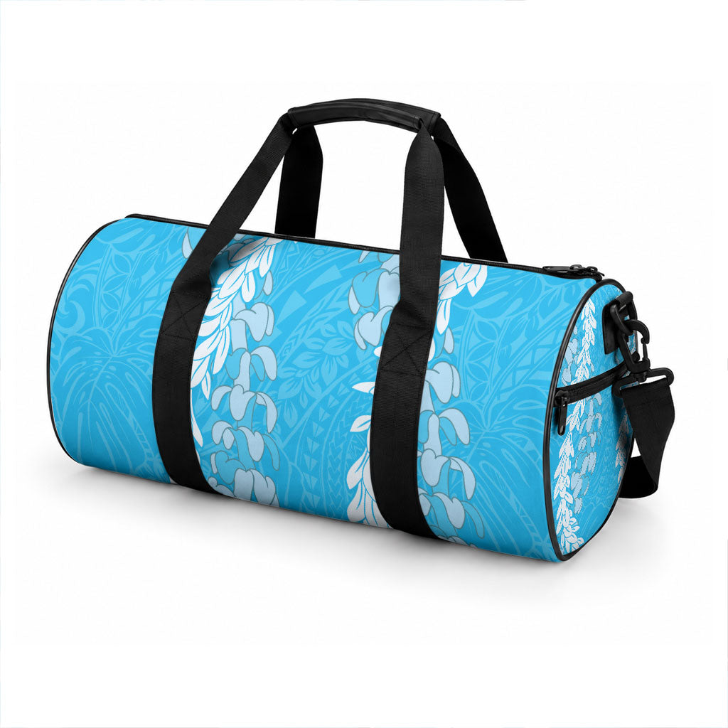 Puakenikeni and Maile Lei Duffle Bag Blue Double Strand Lei LT9 - Polynesian Pride