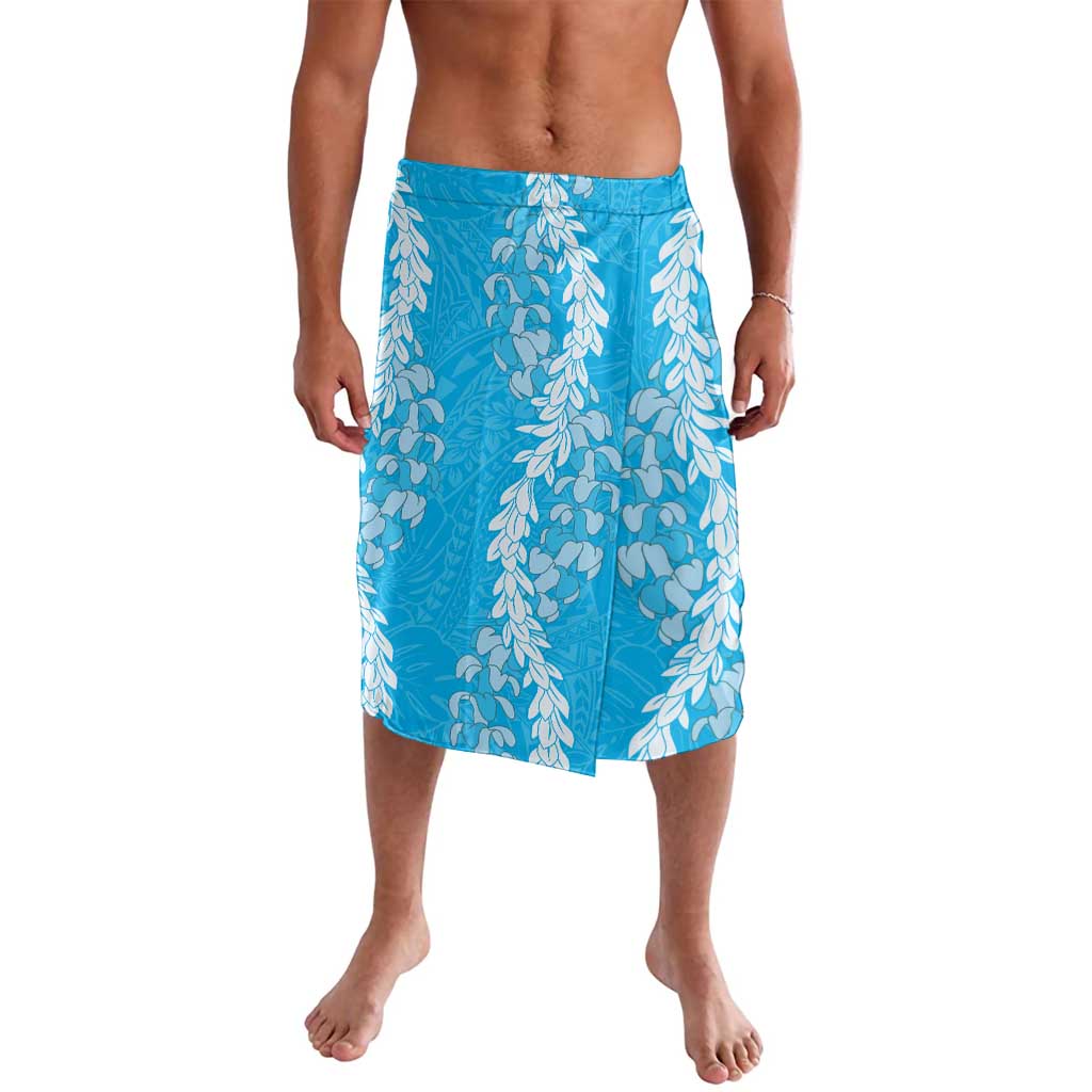 Puakenikeni and Maile Lei Lavalava Blue Double Strand Lei