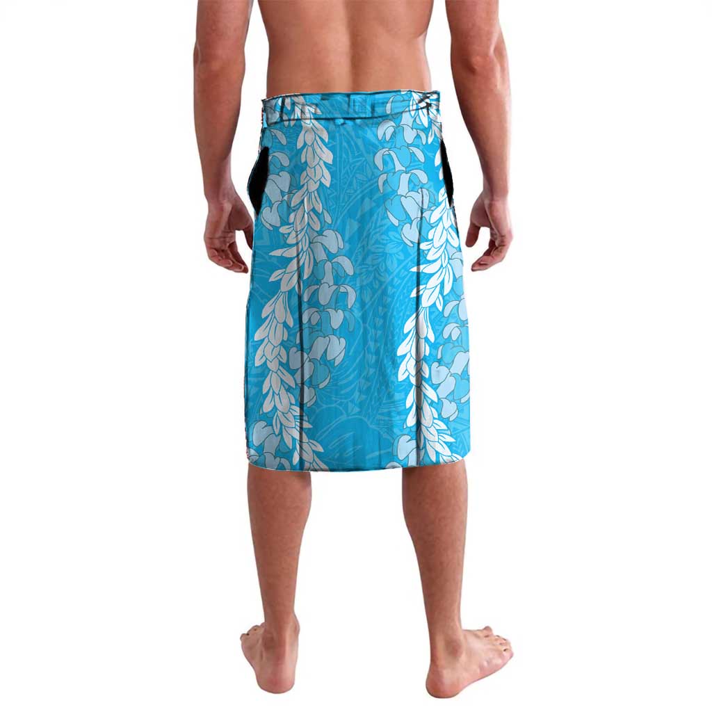 Puakenikeni and Maile Lei Lavalava Blue Double Strand Lei
