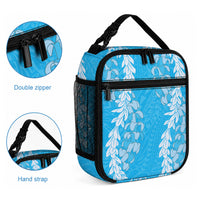 Puakenikeni and Maile Lei Lunch Bag Blue Double Strand Lei LT9 - Polynesian Pride