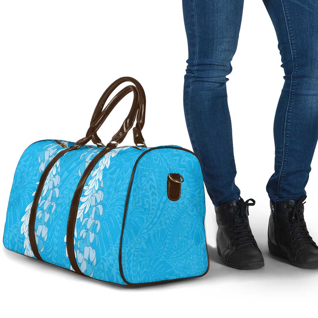 Puakenikeni and Maile Lei Travel Bag Blue Double Strand Lei - Polynesian Pride