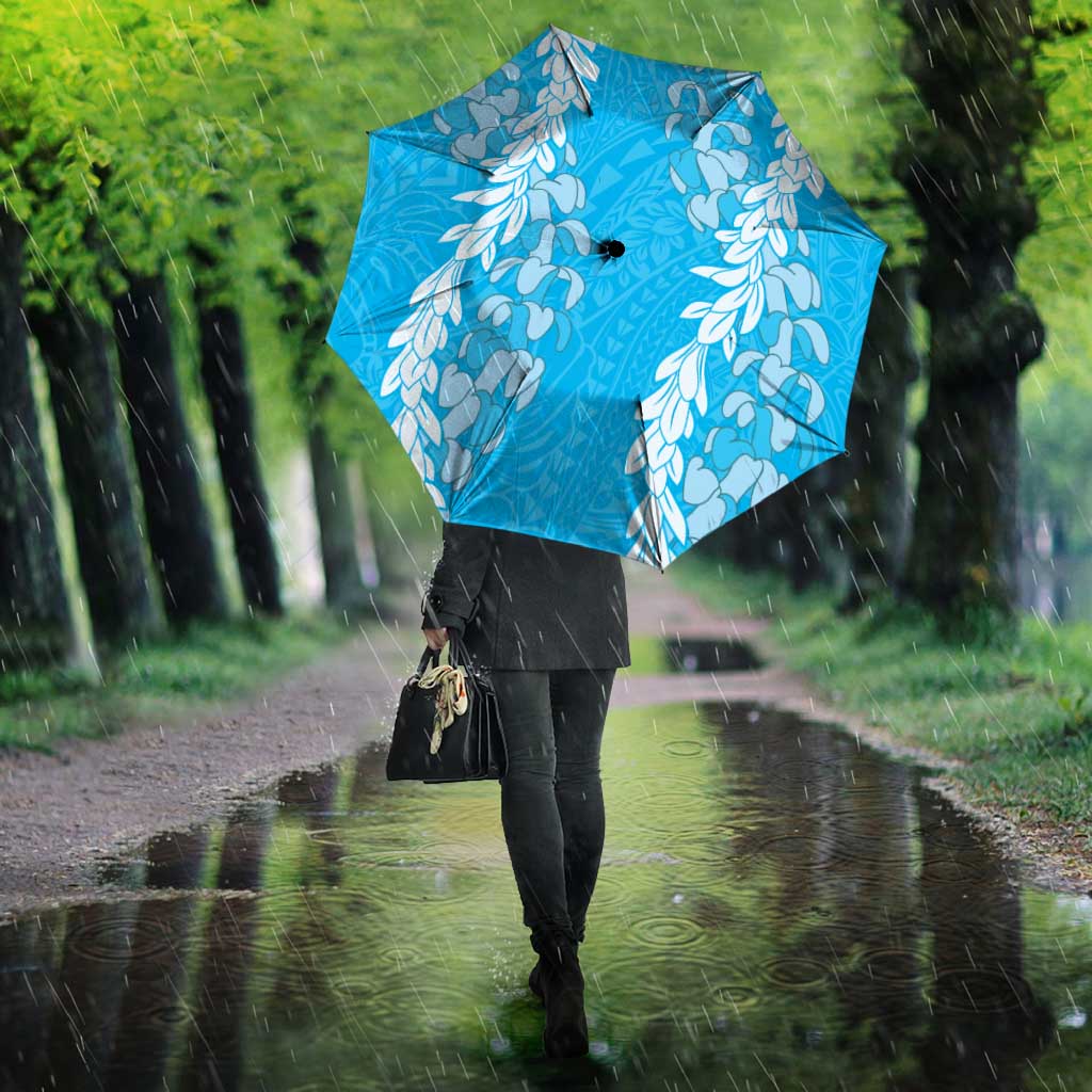Puakenikeni and Maile Lei Umbrella Blue Double Strand Lei - Polynesian Pride
