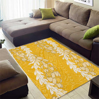 Puakenikeni and Maile Lei Area Rug Gold Double Strand Lei
