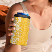 Puakenikeni and Maile Lei 4 in 1 Can Cooler Tumbler Gold Double Strand Lei LT9 - Polynesian Pride