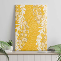 Puakenikeni and Maile Lei Canvas Wall Art Gold Double Strand Lei LT9 - Polynesian Pride