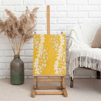 Puakenikeni and Maile Lei Canvas Wall Art Gold Double Strand Lei LT9 - Polynesian Pride
