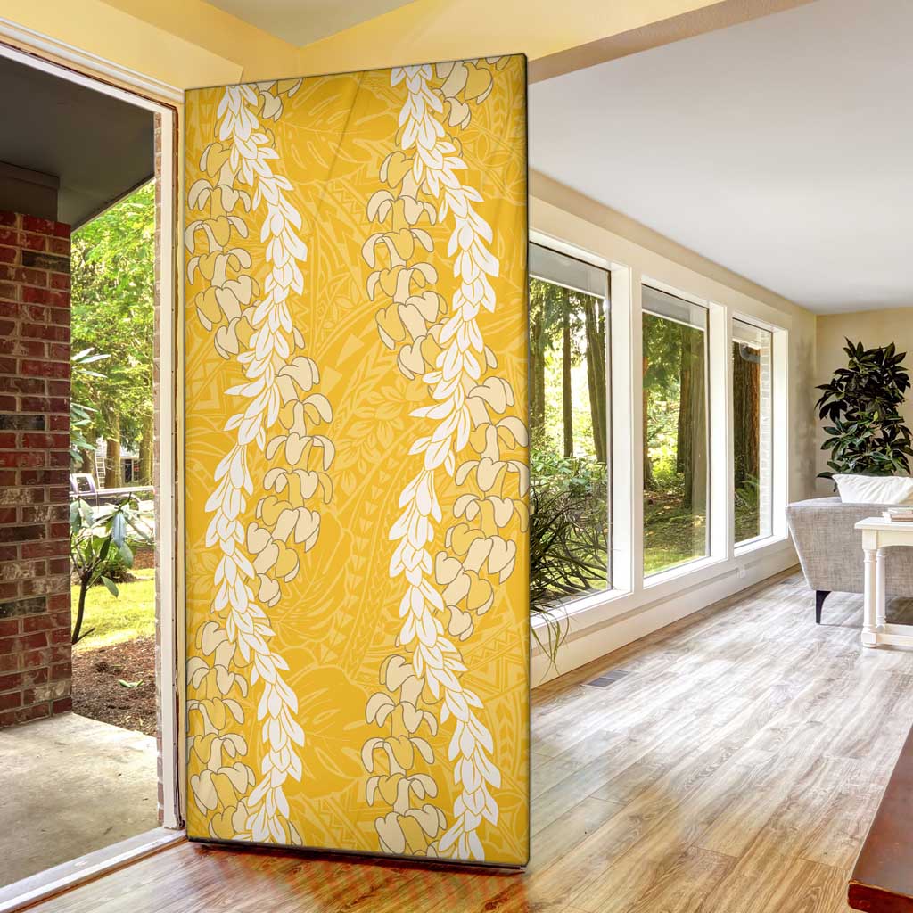 Puakenikeni and Maile Lei Door Cover Gold Double Strand Lei - Polynesian Pride