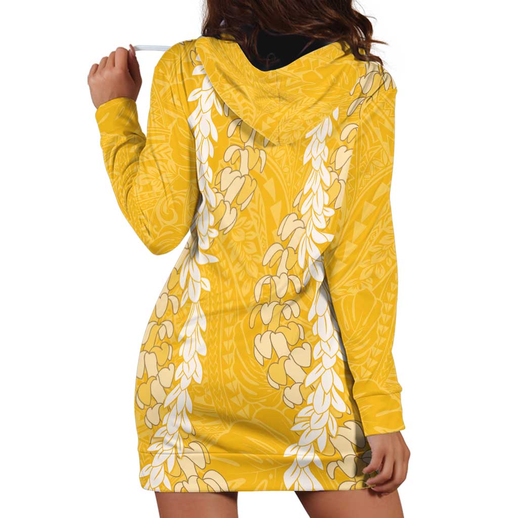 Puakenikeni and Maile Lei Hoodie Dress Gold Double Strand Lei LT9 - Polynesian Pride