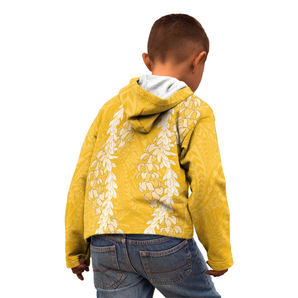 Puakenikeni and Maile Lei Kid Hoodie Gold Double Strand Lei
