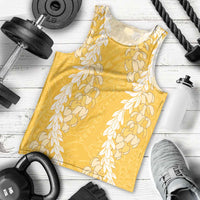 Puakenikeni and Maile Lei Men Tank Top Gold Double Strand Lei