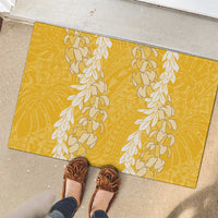 Puakenikeni and Maile Lei Rubber Doormat Gold Double Strand Lei