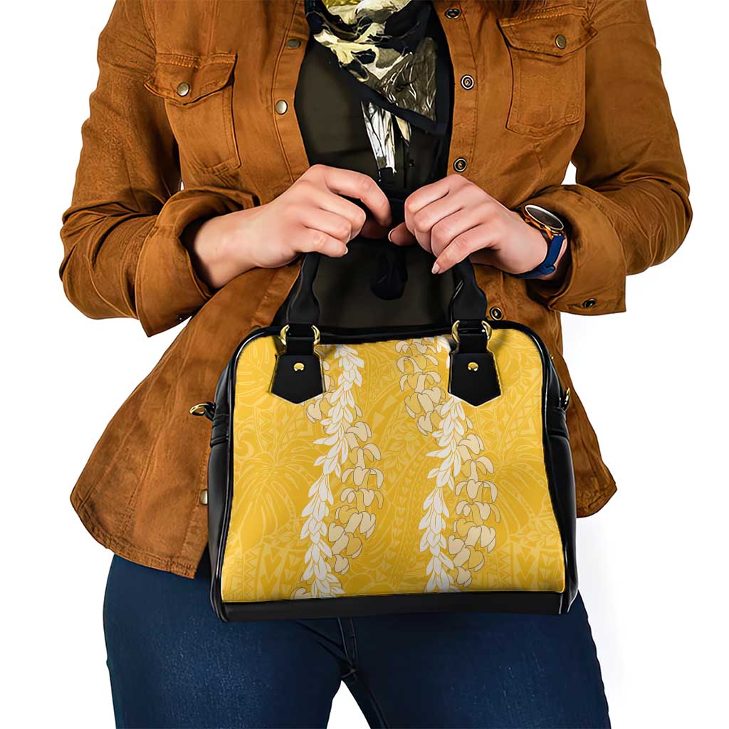 Puakenikeni and Maile Lei Shoulder Handbag Gold Double Strand Lei