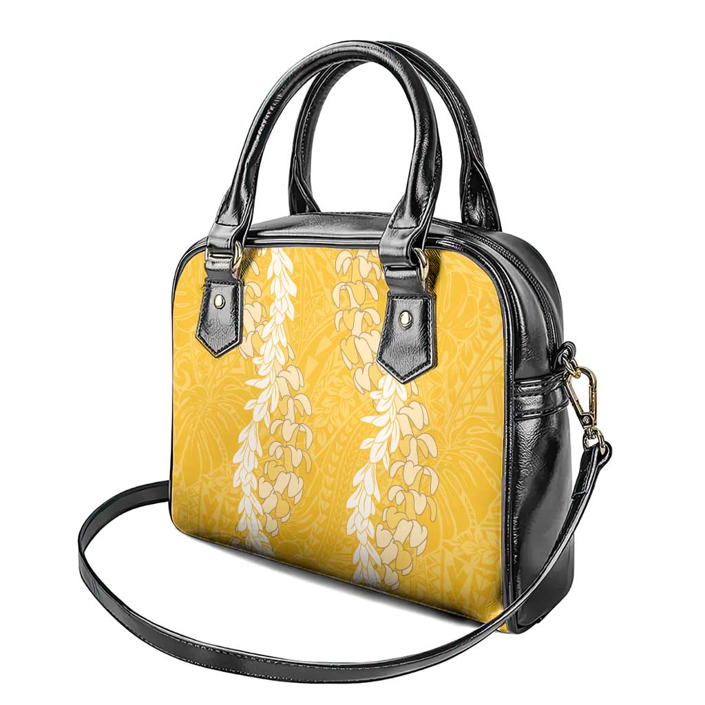Puakenikeni and Maile Lei Shoulder Handbag Gold Double Strand Lei