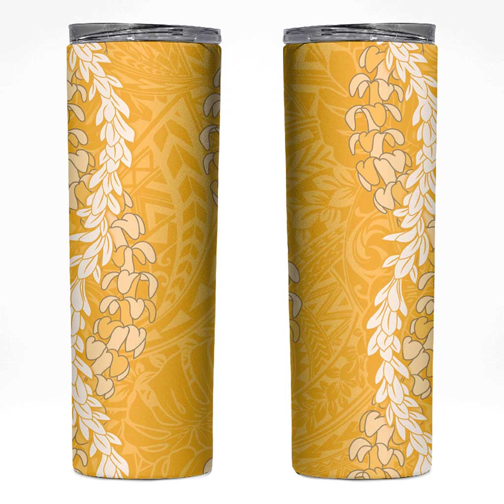 Puakenikeni and Maile Lei Skinny Tumbler Gold Double Strand Lei LT9 Gold - Polynesian Pride