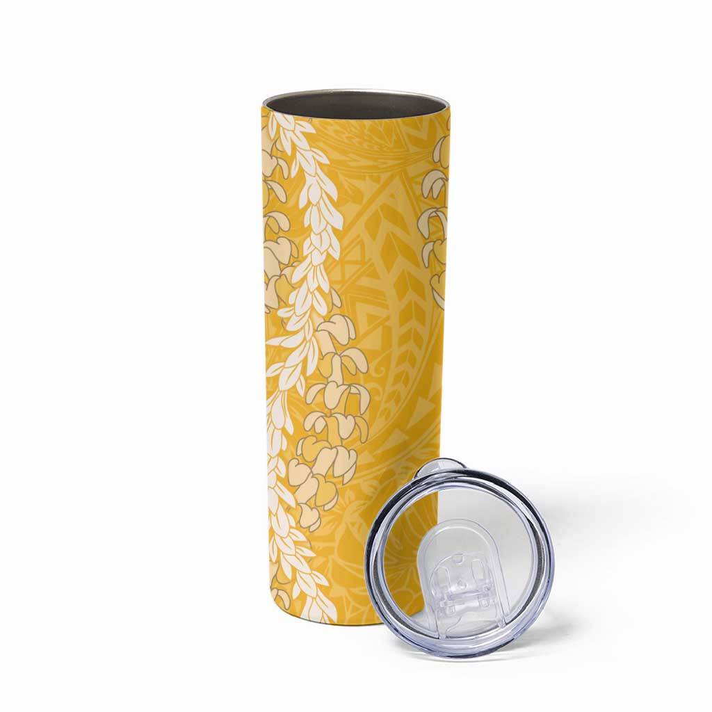 Puakenikeni and Maile Lei Skinny Tumbler Gold Double Strand Lei LT9 - Polynesian Pride