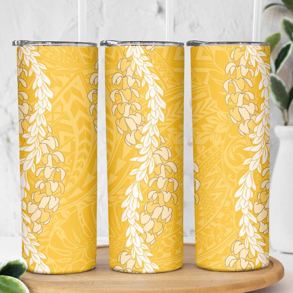 Puakenikeni and Maile Lei Skinny Tumbler Gold Double Strand Lei LT9 - Polynesian Pride