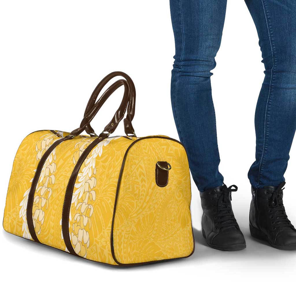 Puakenikeni and Maile Lei Travel Bag Gold Double Strand Lei - Polynesian Pride