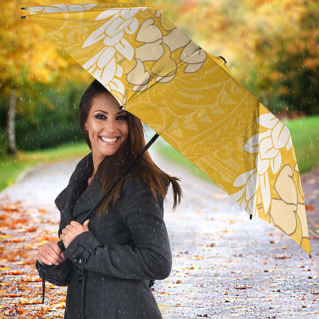 Puakenikeni and Maile Lei Umbrella Gold Double Strand Lei - Polynesian Pride