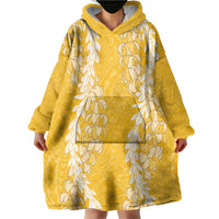 Puakenikeni and Maile Lei Wearable Blanket Hoodie Gold Double Strand Lei LT9 - Polynesian Pride