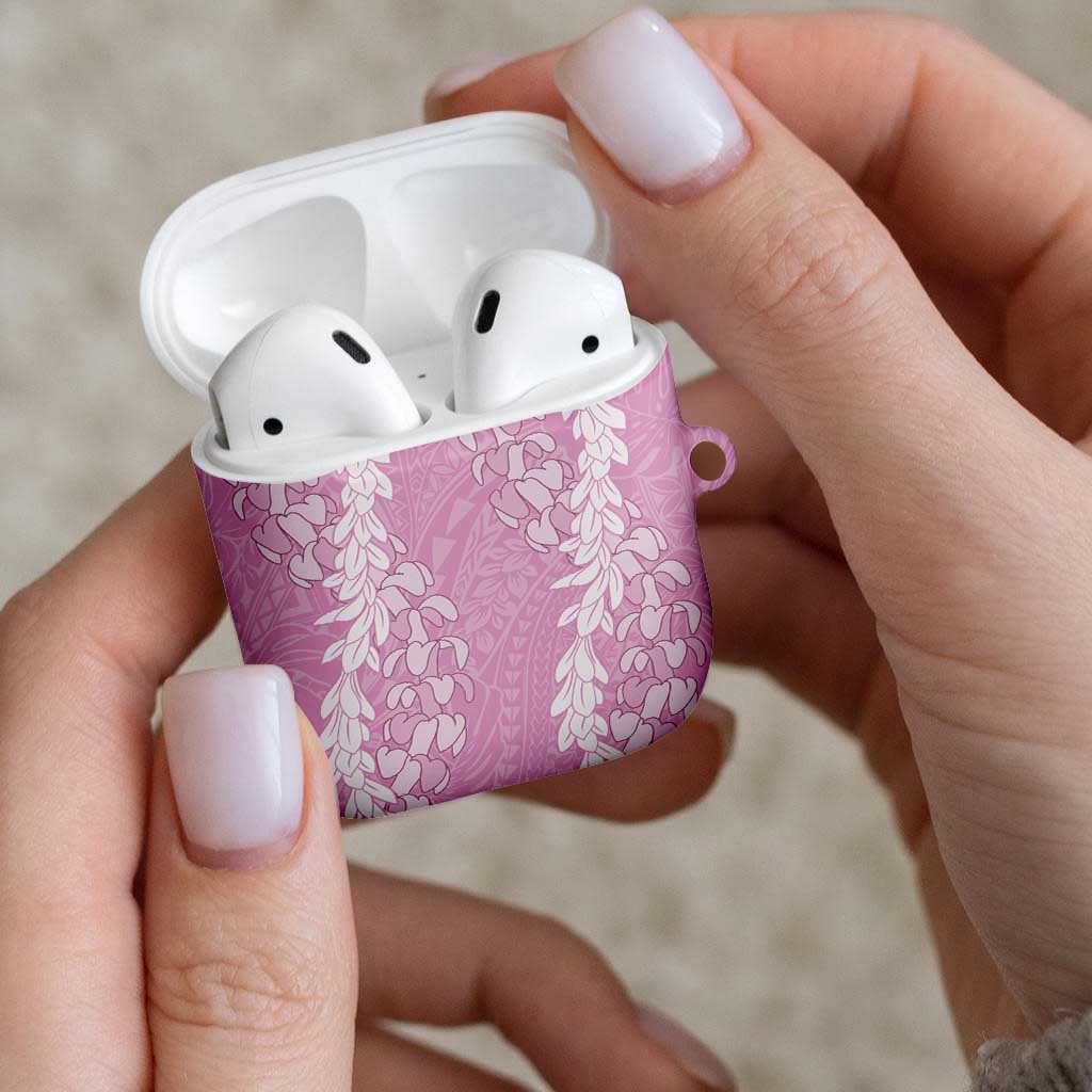 Puakenikeni and Maile Lei AirPods Case Pink Double Strand Lei - Polynesian Pride