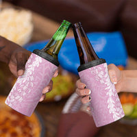 Puakenikeni and Maile Lei 4 in 1 Can Cooler Tumbler Pink Double Strand Lei LT9 - Polynesian Pride