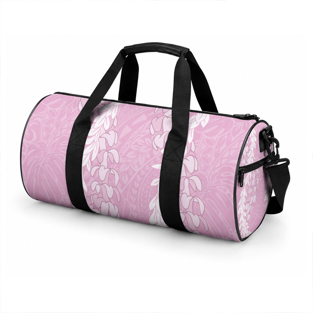 Puakenikeni and Maile Lei Duffle Bag Pink Double Strand Lei