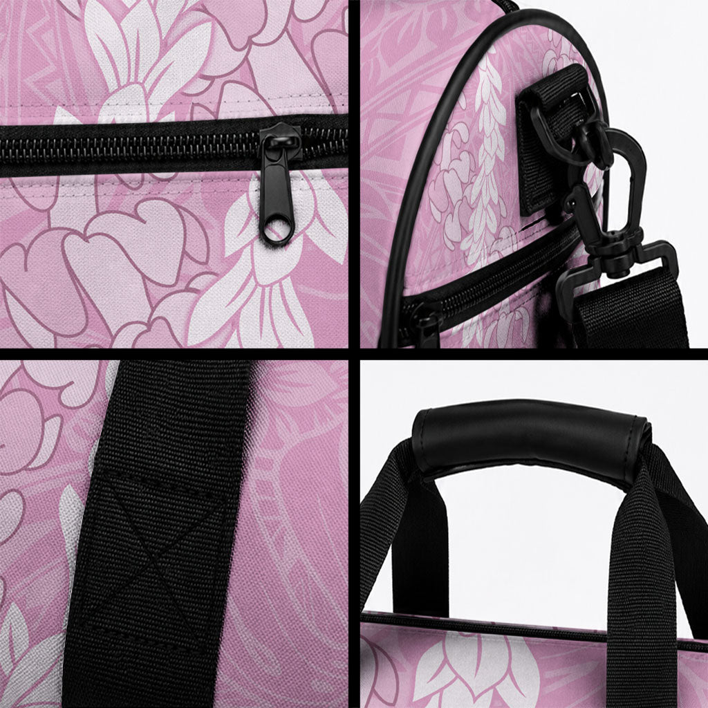 Puakenikeni and Maile Lei Duffle Bag Pink Double Strand Lei