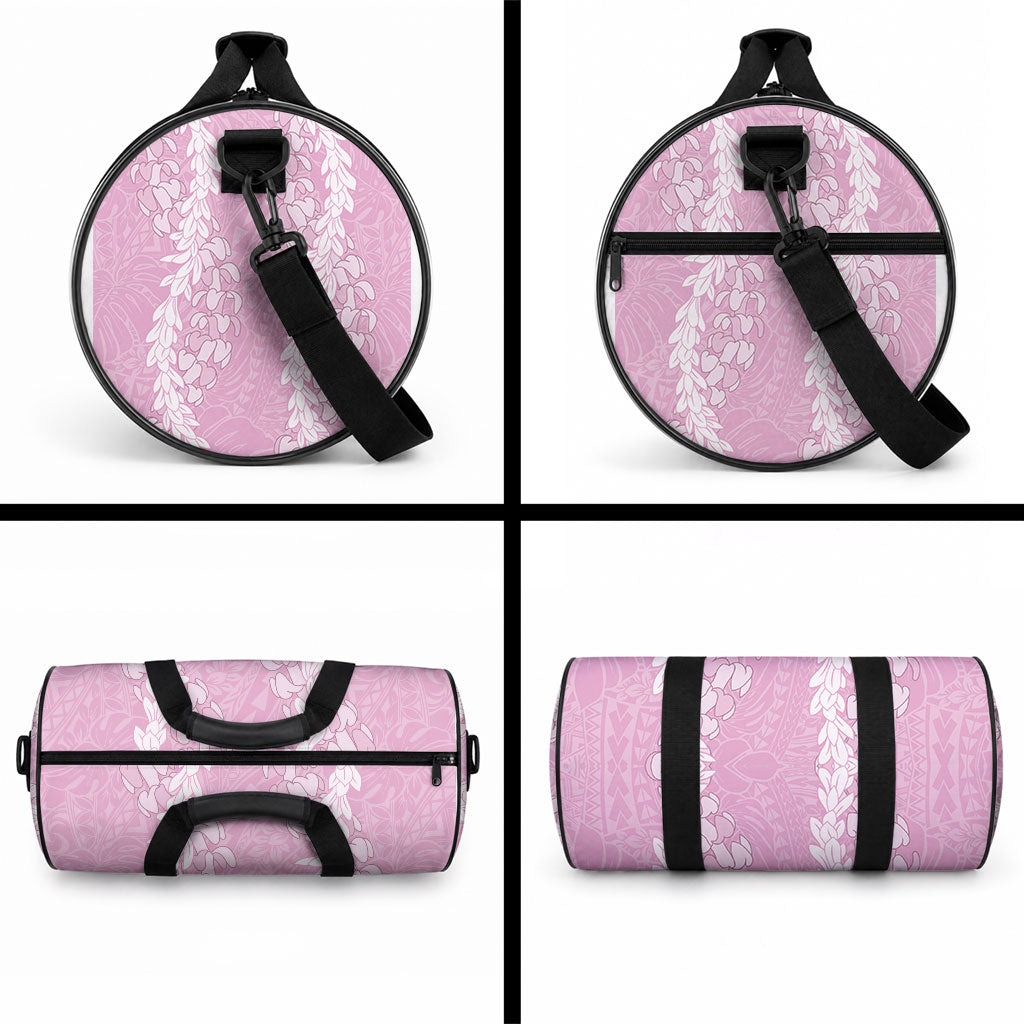 Puakenikeni and Maile Lei Duffle Bag Pink Double Strand Lei