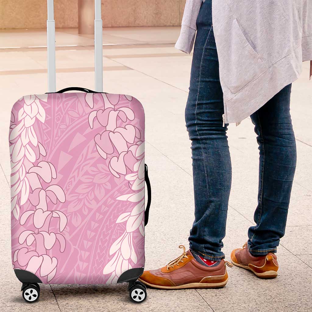 Puakenikeni and Maile Lei Luggage Cover Pink Double Strand Lei LT9 Pink - Polynesian Pride