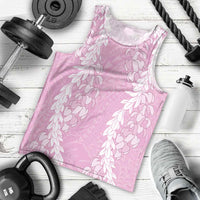 Puakenikeni and Maile Lei Men Tank Top Pink Double Strand Lei