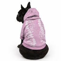 Puakenikeni and Maile Lei Pet Hoodie Pink Double Strand Lei