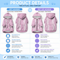 Puakenikeni and Maile Lei Pet Hoodie Pink Double Strand Lei