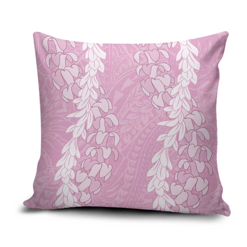 Puakenikeni and Maile Lei Pillow Cover Pink Double Strand Lei LT9 Pink - Polynesian Pride
