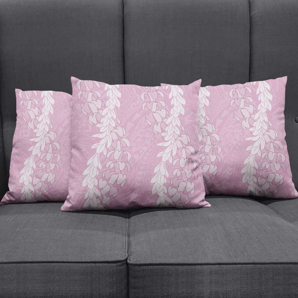 Puakenikeni and Maile Lei Pillow Cover Pink Double Strand Lei LT9 - Polynesian Pride