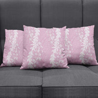 Puakenikeni and Maile Lei Pillow Cover Pink Double Strand Lei LT9 - Polynesian Pride