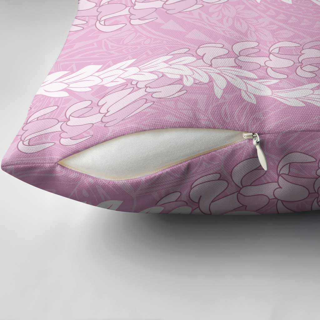Puakenikeni and Maile Lei Pillow Cover Pink Double Strand Lei LT9 - Polynesian Pride
