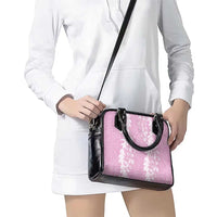 Puakenikeni and Maile Lei Shoulder Handbag Pink Double Strand Lei