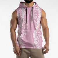 Puakenikeni and Maile Lei Sleeveless Hoodie Pink Double Strand Lei - Polynesian Pride