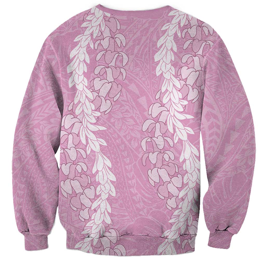 Puakenikeni and Maile Lei Sweatshirt Pink Double Strand Lei